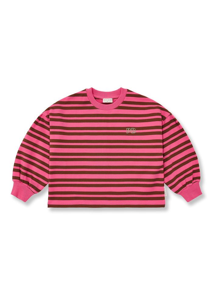 Petit Blush Easy Sweater Stripe Pink Brown