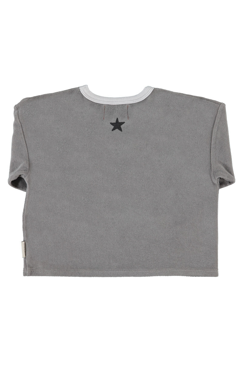 Piupiuchick Terry Cotton Longsleeve Shirt | Grey Schooltrip Print