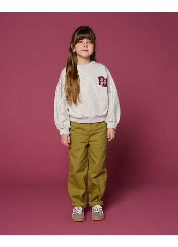 Petit Blush Easy Sweater PB Logo Grey Melange