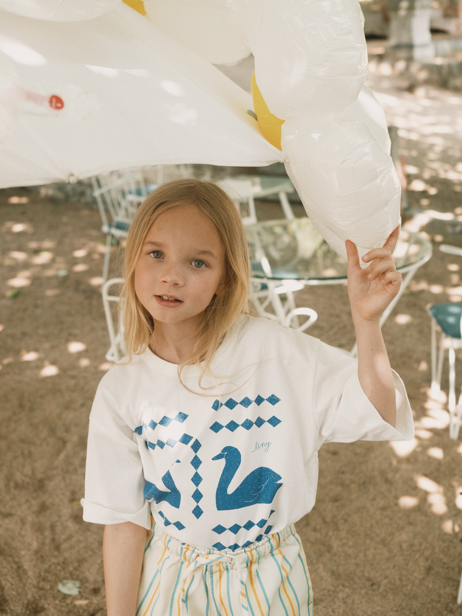 Tiny Cottons Swans Diamonds Graphic T-shirt