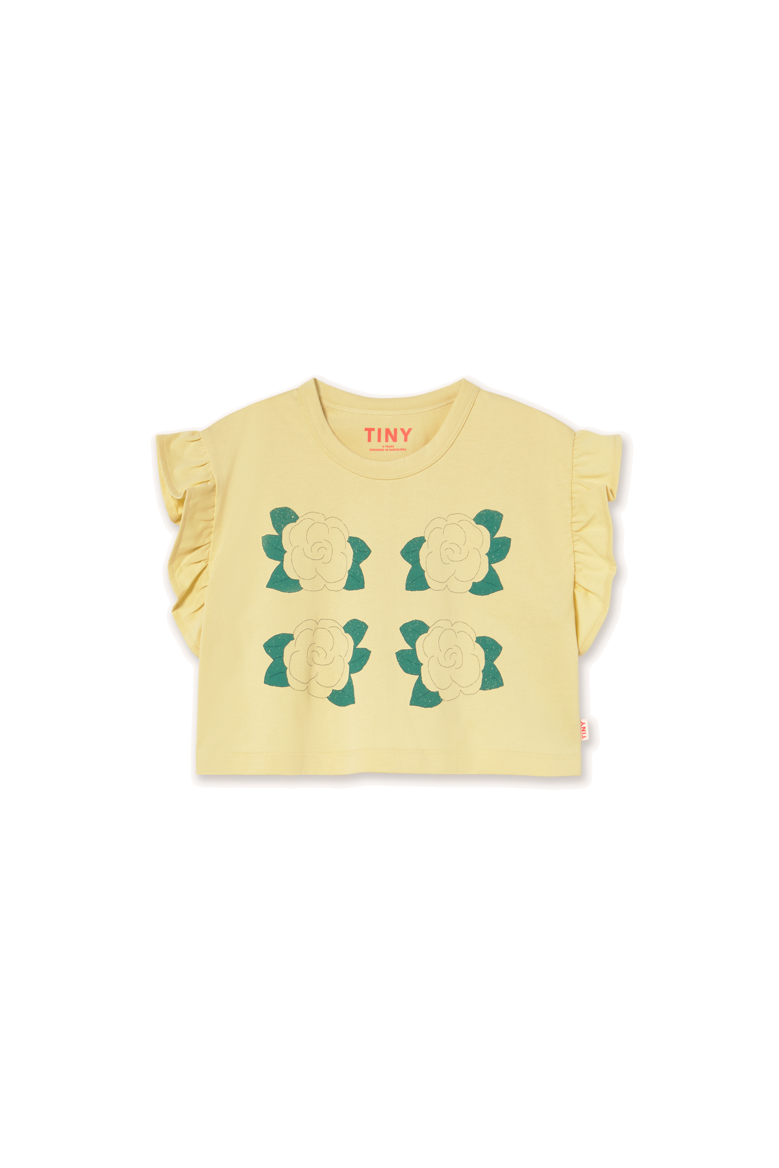 Tiny Cottons Yellow Flower Graphic Crop T-shirt