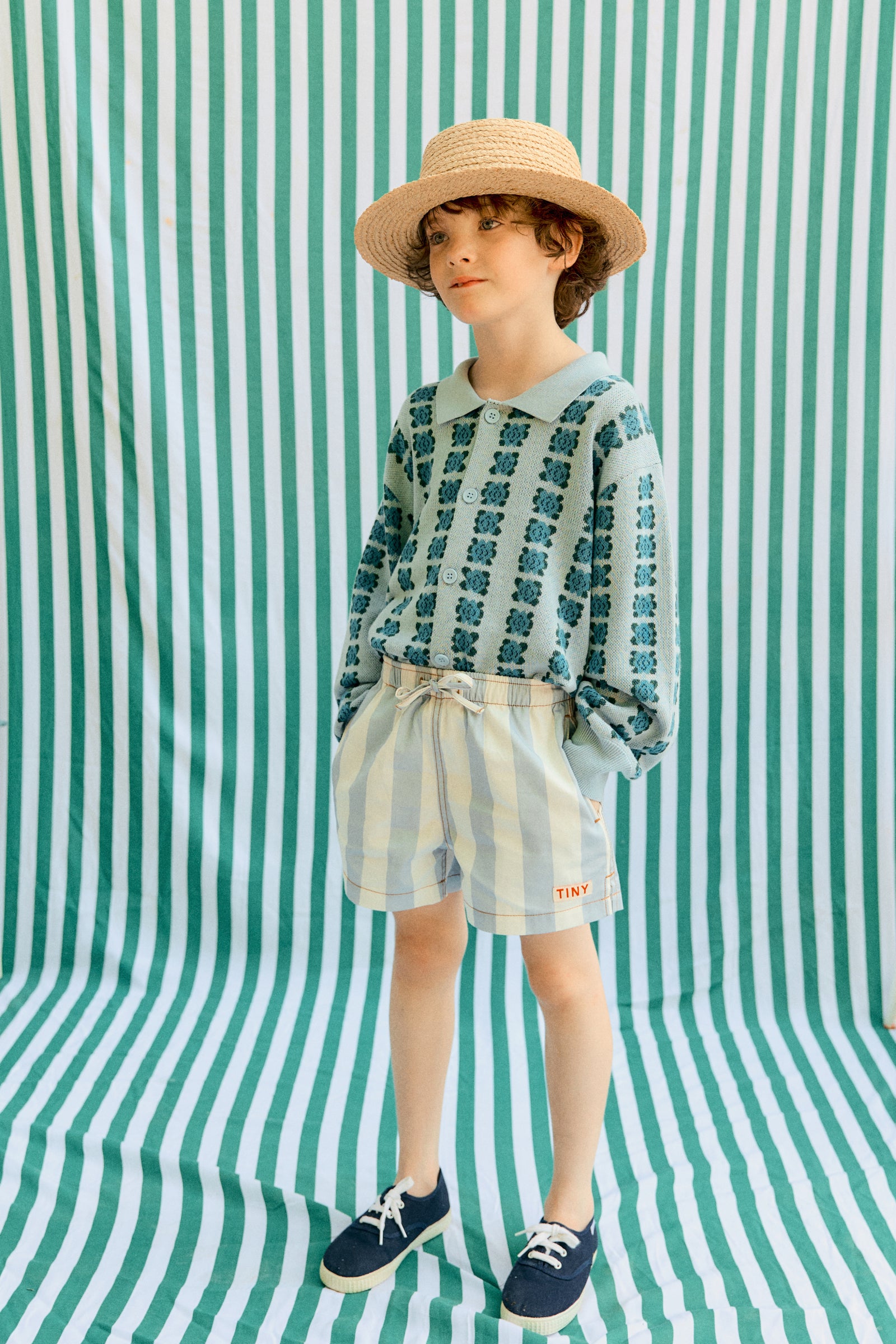 Tiny Cottons Stripes Twill Shorts