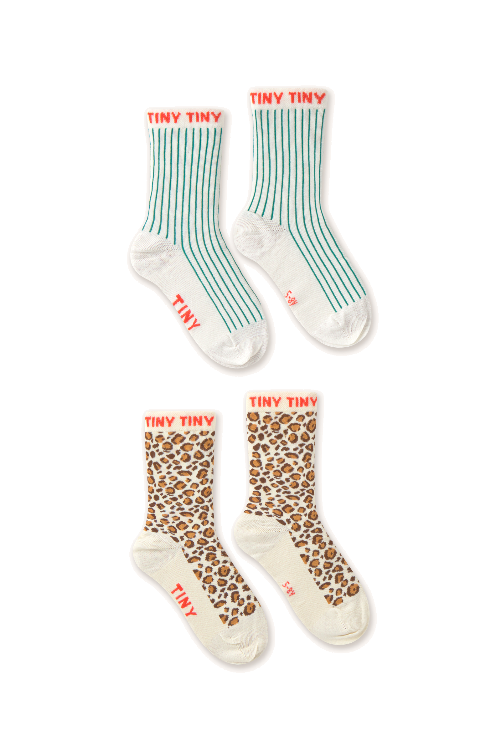 Tiny Cottons Animal Print & Fine Stripes Sokken