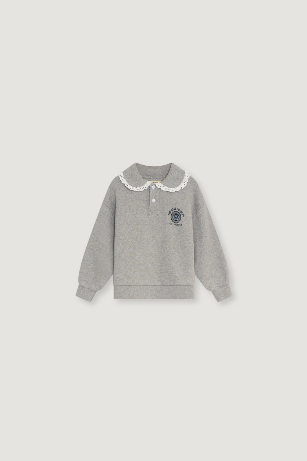 The New Society Ash Polo Shirt Mid Grey Melange