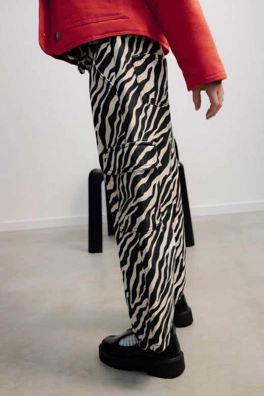The New Society Dakota Trouser Zebra Print