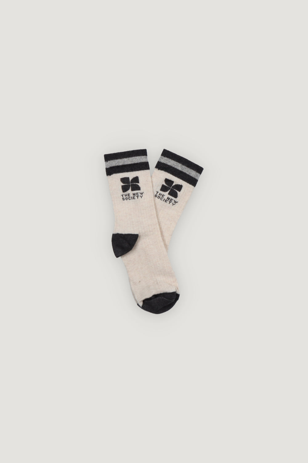 The New Society Logo Sokken Whisper White Melange