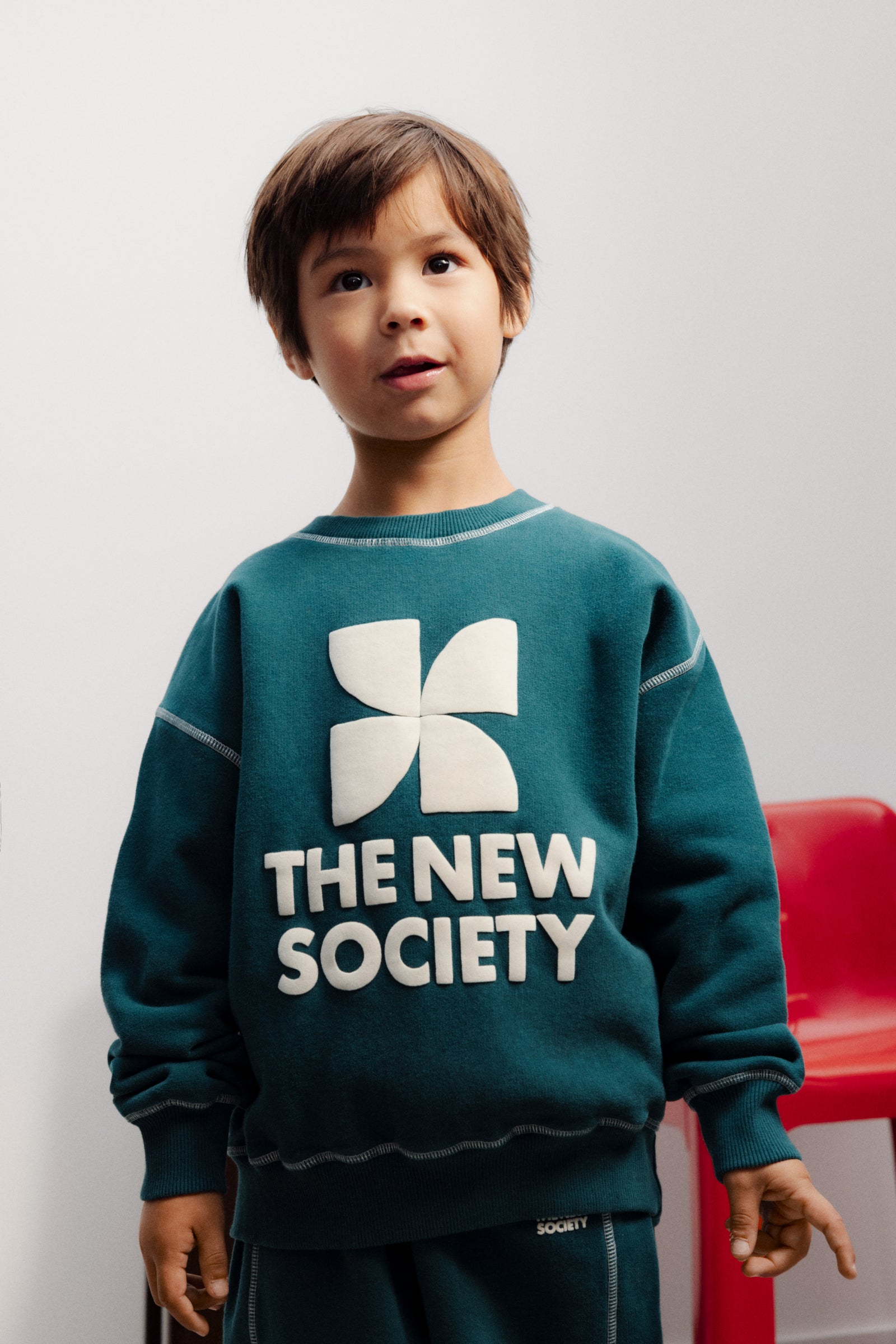 The New Society Logo Sweatshirt Dark Sea