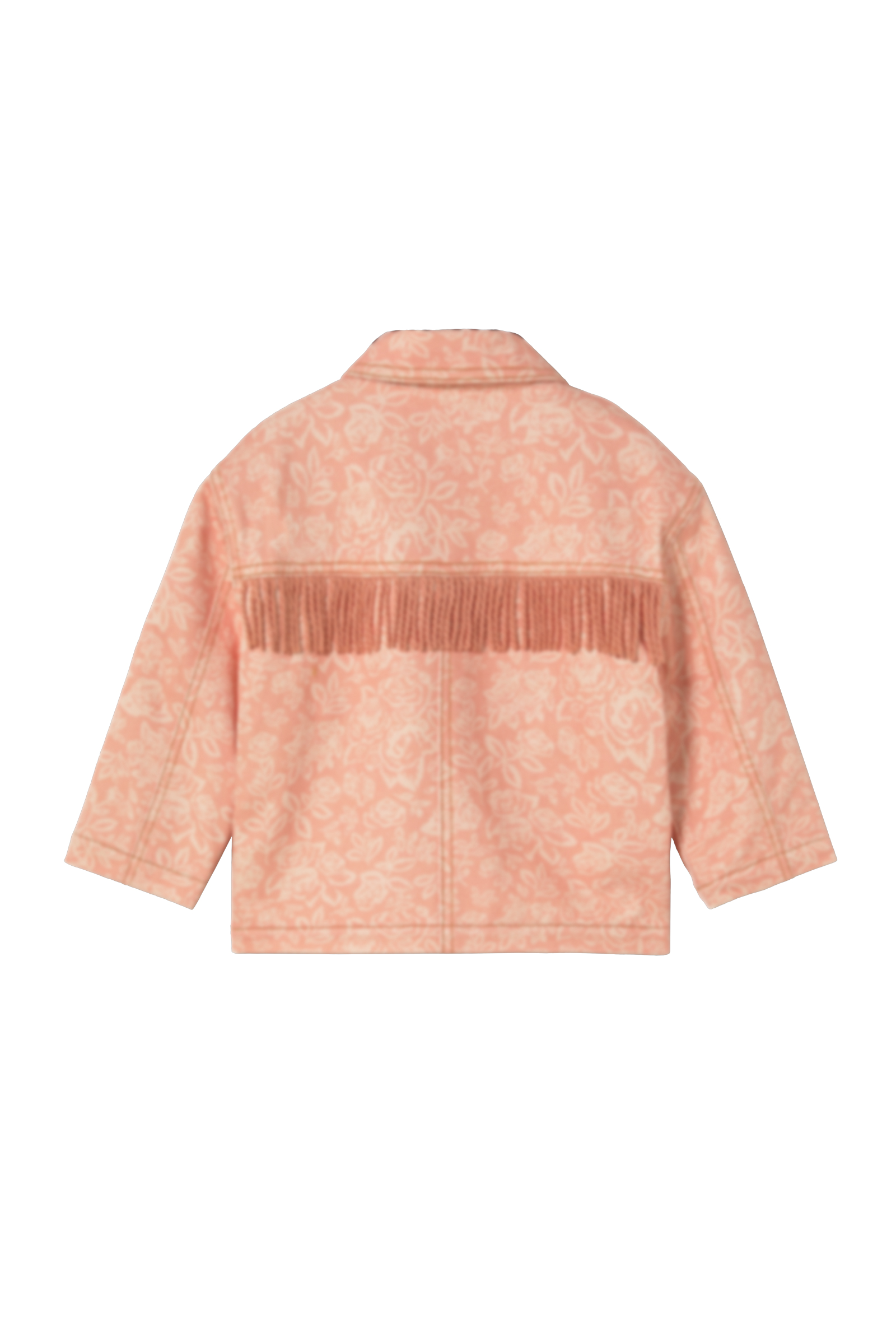 Tiny Cottons White Roses Denim Fringe Jacket