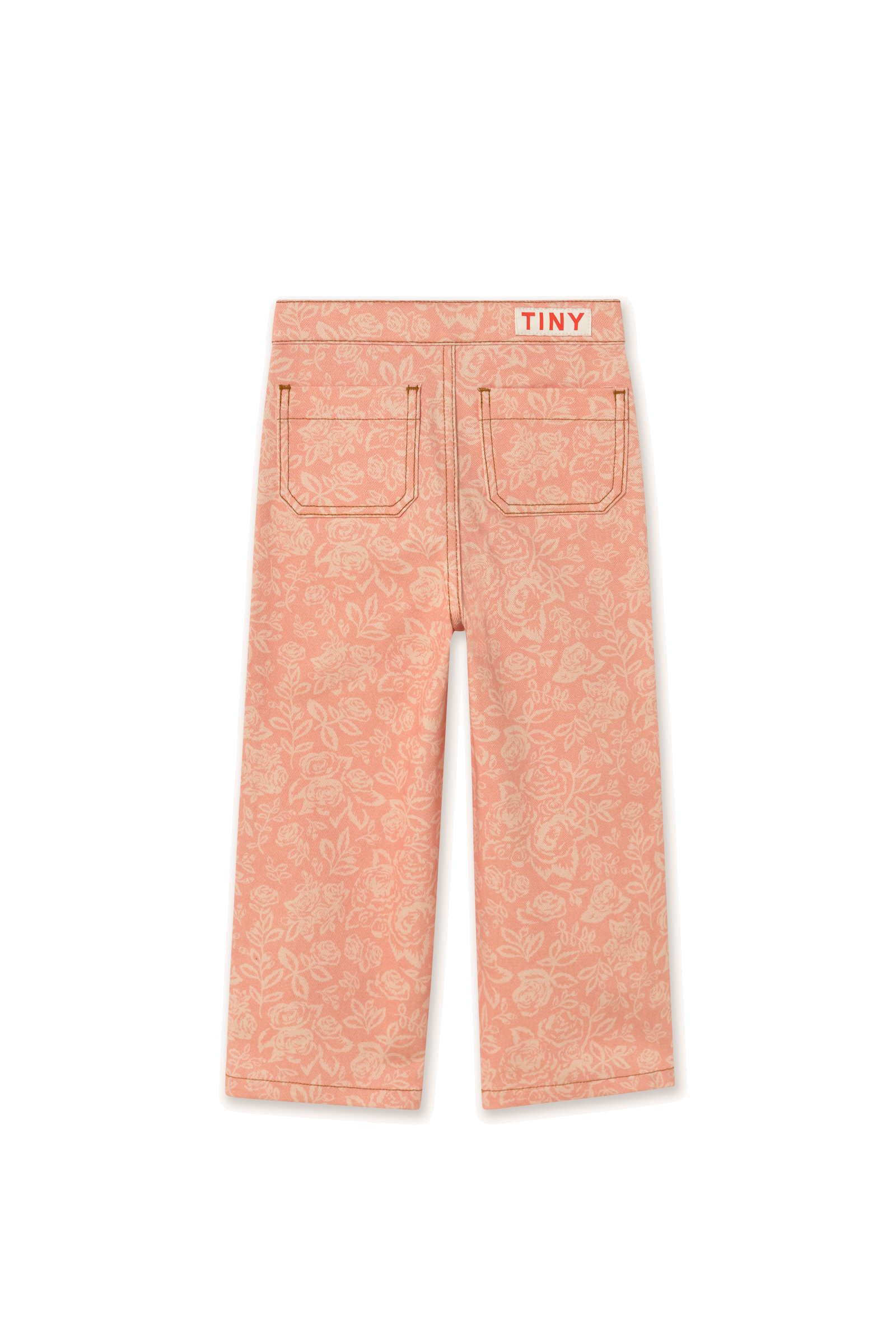 Tiny Cottons White Roses Fringe Denim Pant