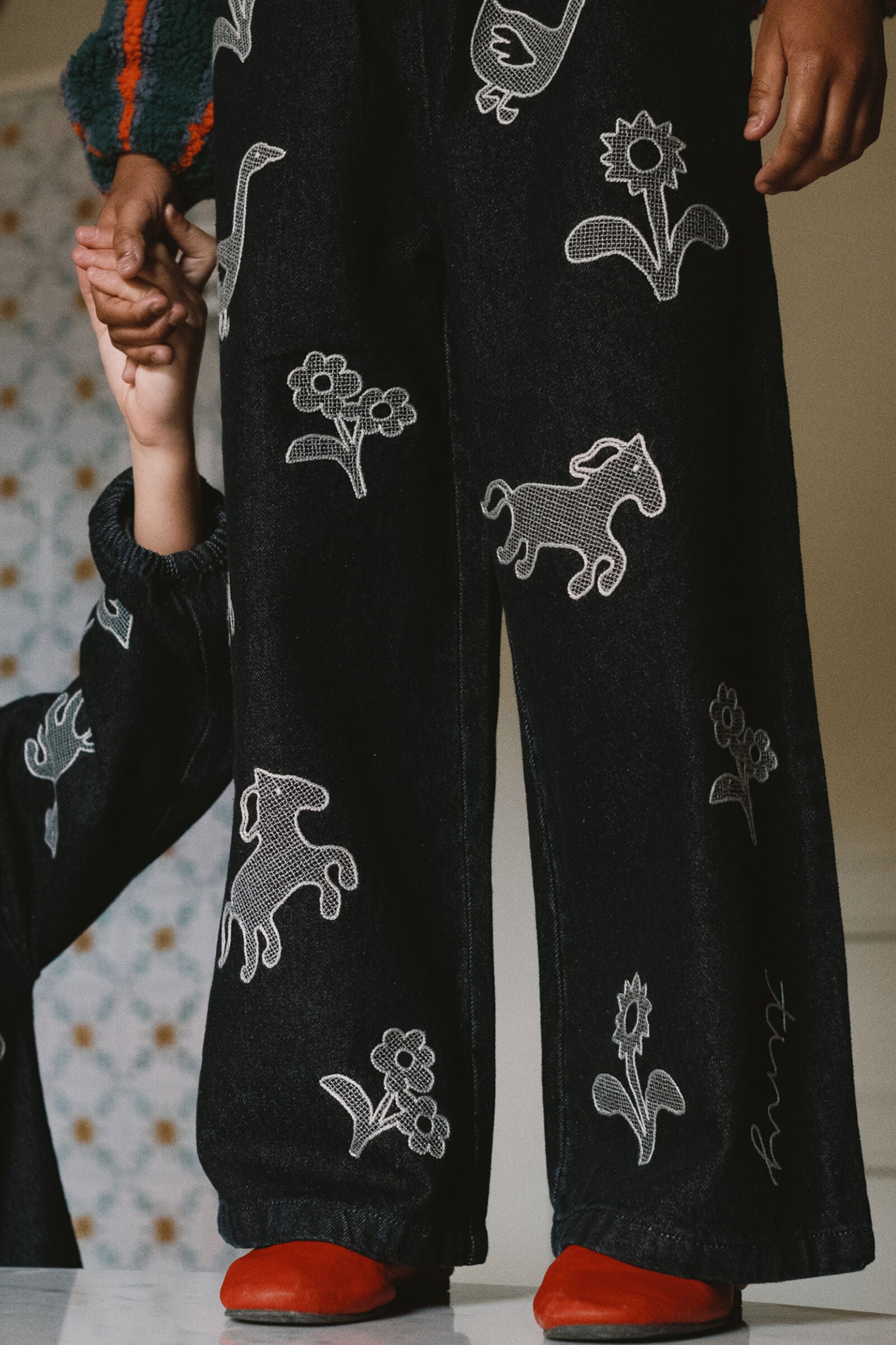 Tiny Cottons Horses & Flowers Denim Pant