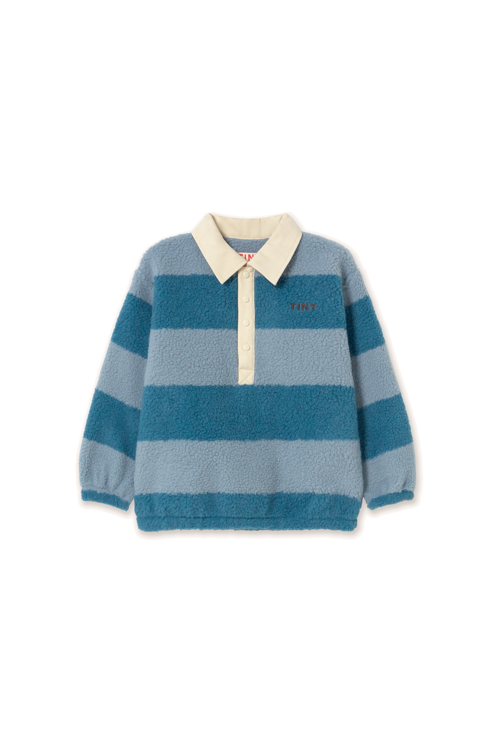 Tiny Cottons Blue Stripes Sherpa Collar Sweatshirt