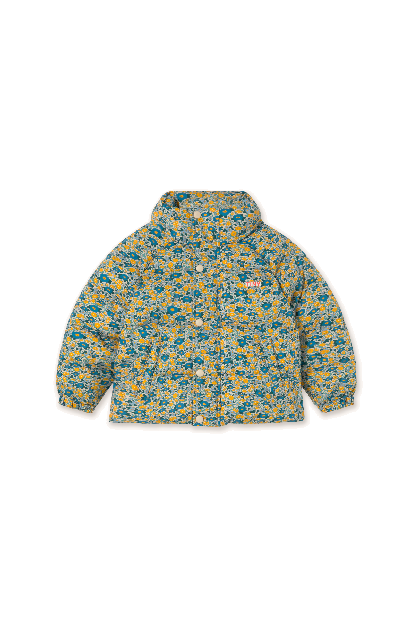 Tiny Cottons Flower Pattern Short Padded Jacket