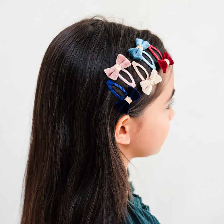 Mimi & Lula Tinkerbell Velvet Bow Mini Hair Clips
