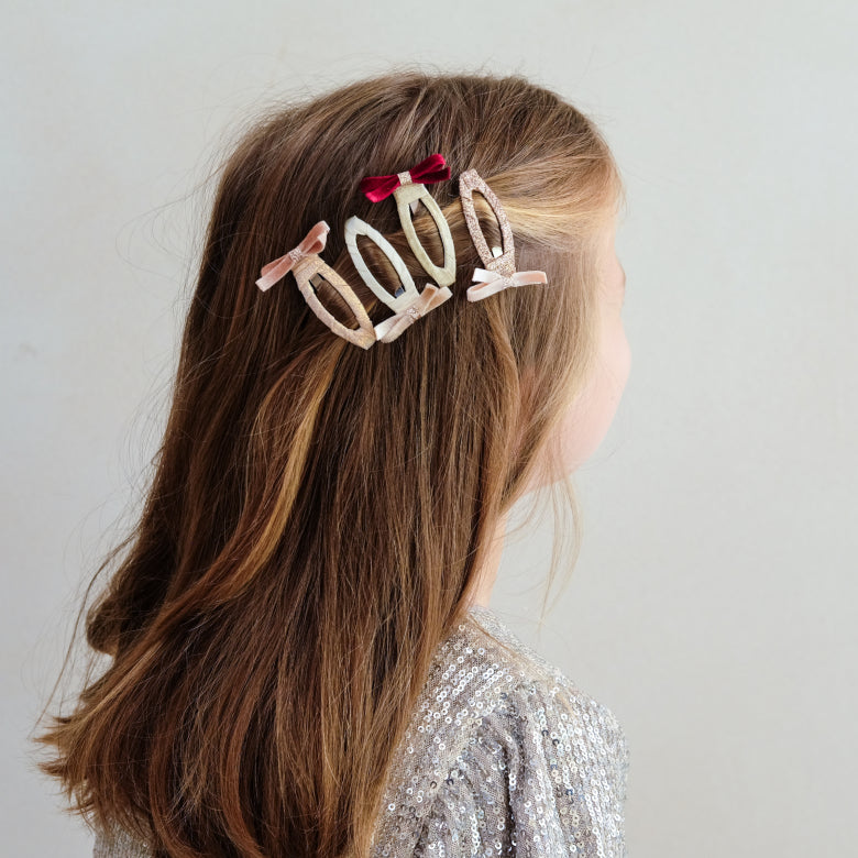 Mimi & Lula Skinny Velvet Bow Hair Clips