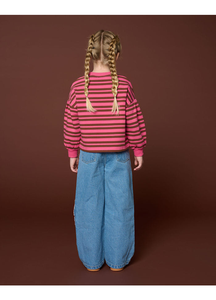 Petit Blush Easy Sweater Stripe Pink Brown