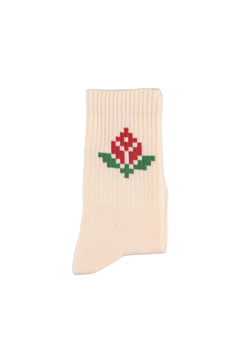 Piupiuchick Socks Light pink W/ Red "Flower"