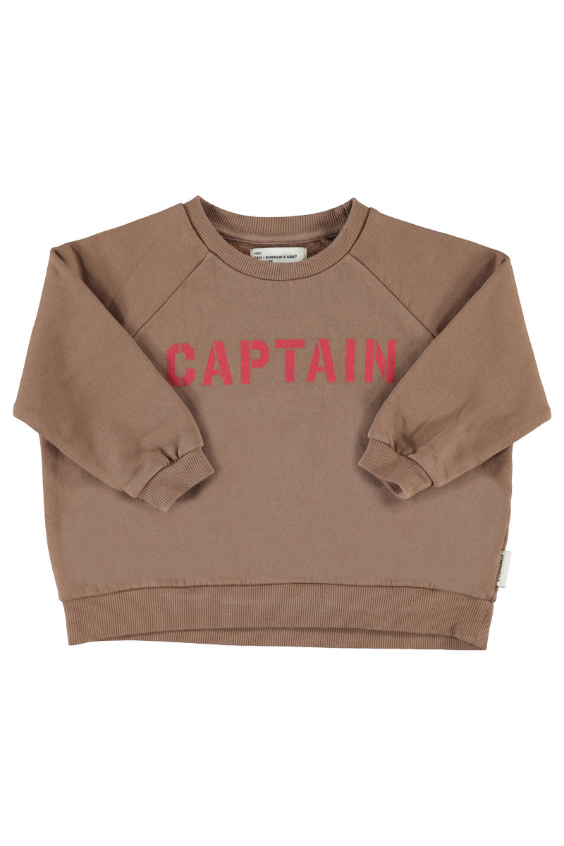 Piupiuchick Sweatshirt Brown W/ Captain print