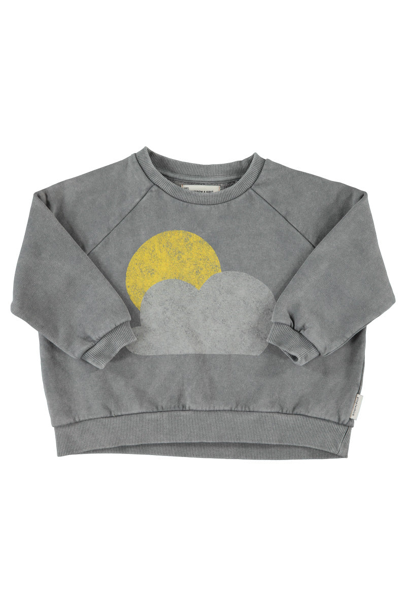 Piupiuchick Sweatshirt Grey W/Sun & Cloud Print