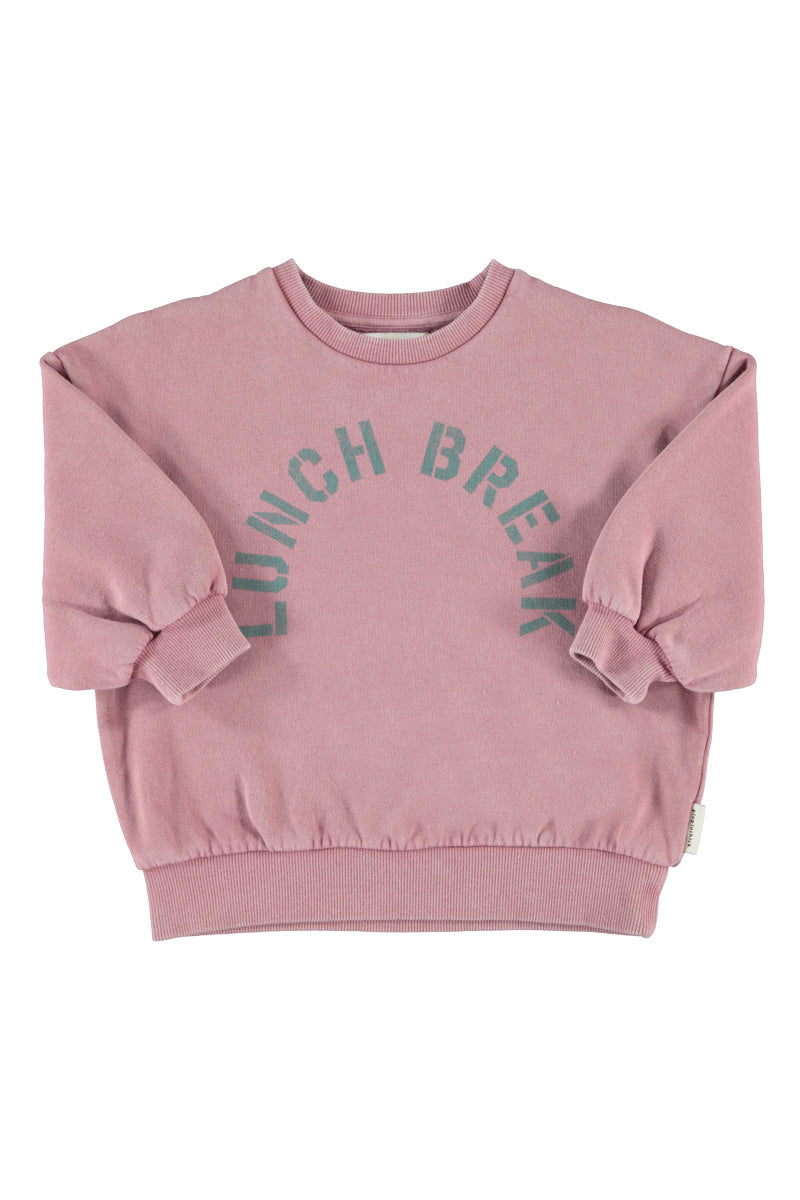 Piupiuchick Oversized Sweatshirt Pink W/Lunch Break Print