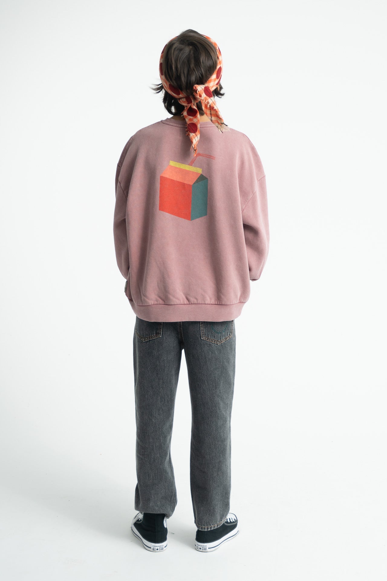 Piupiuchick Oversized Sweatshirt Pink W/Lunch Break Print