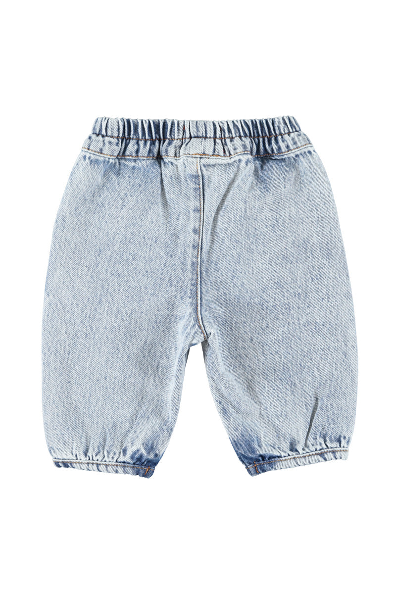 Piupiuchick Baby Trousers Fadded Light Blue Denim