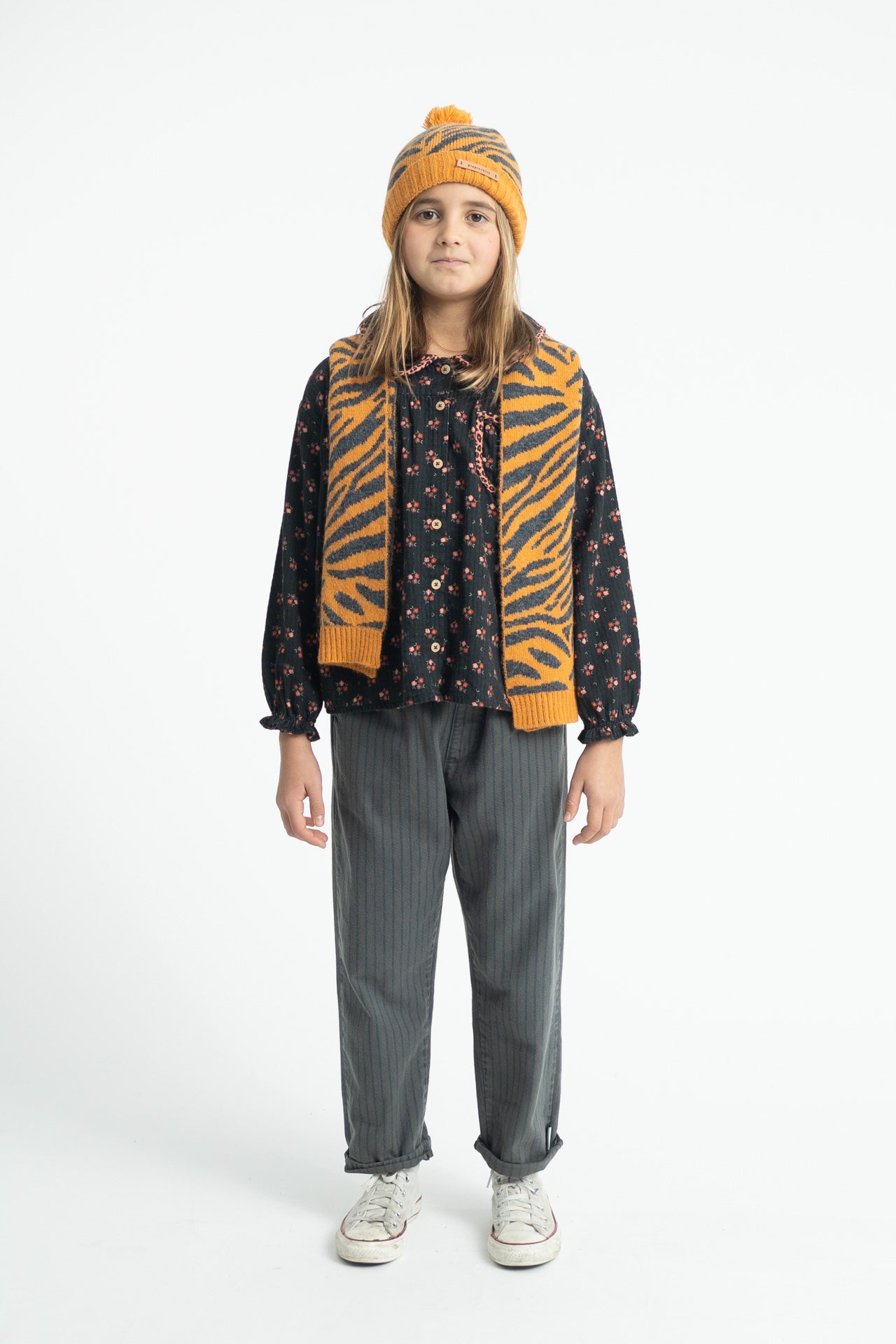Piupiuchick Trouser Grey W/Black Stripes