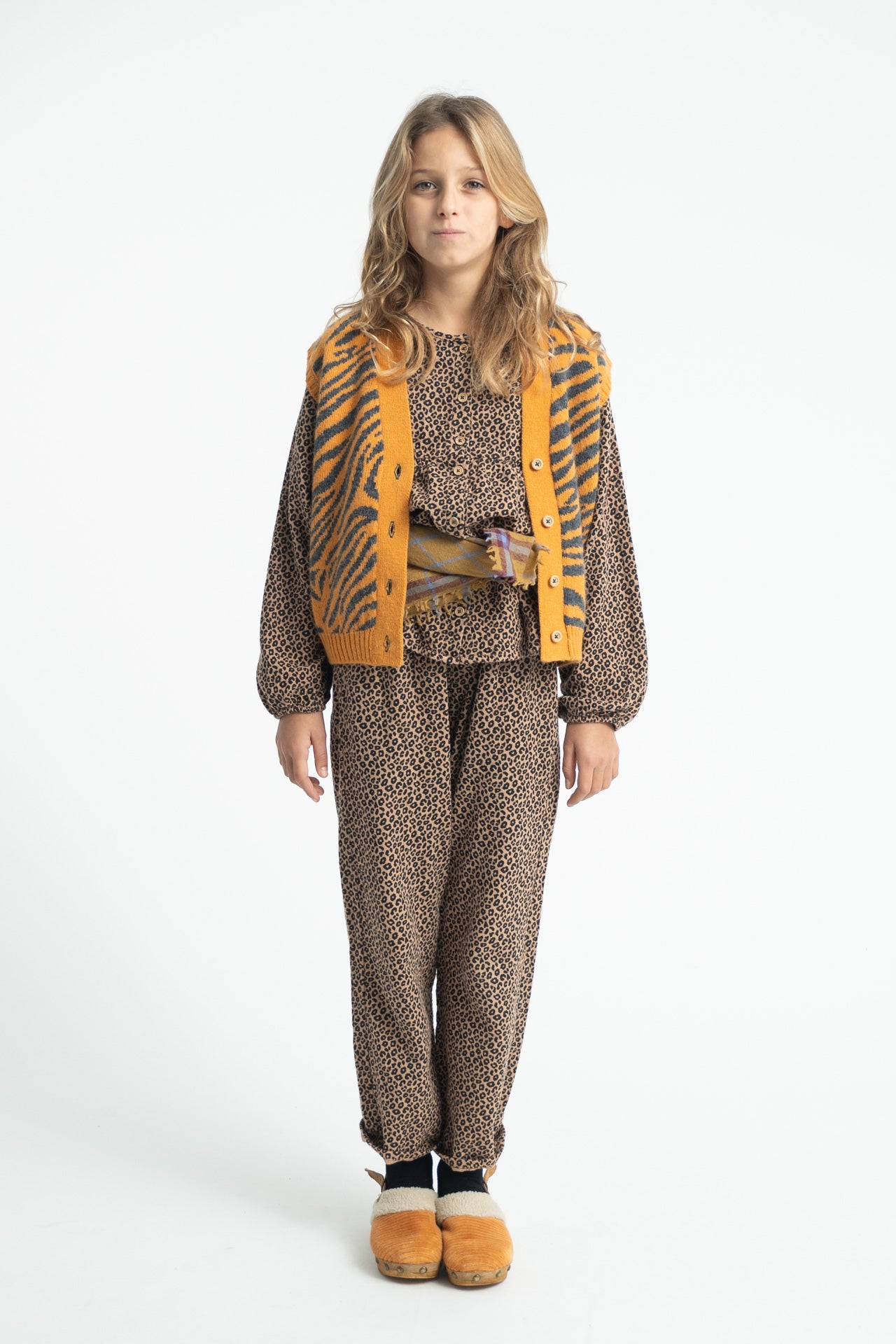 Piupiuchick Unisex Trousers Brown W/ Animal Print