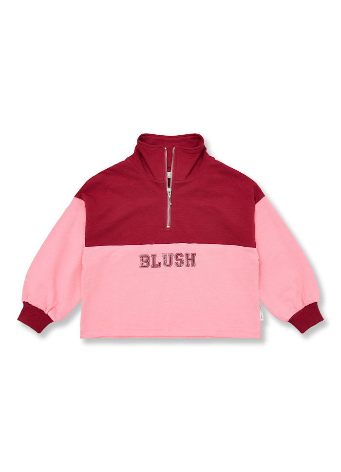 Petit Blush Zipper Sweater Blush | Color Block