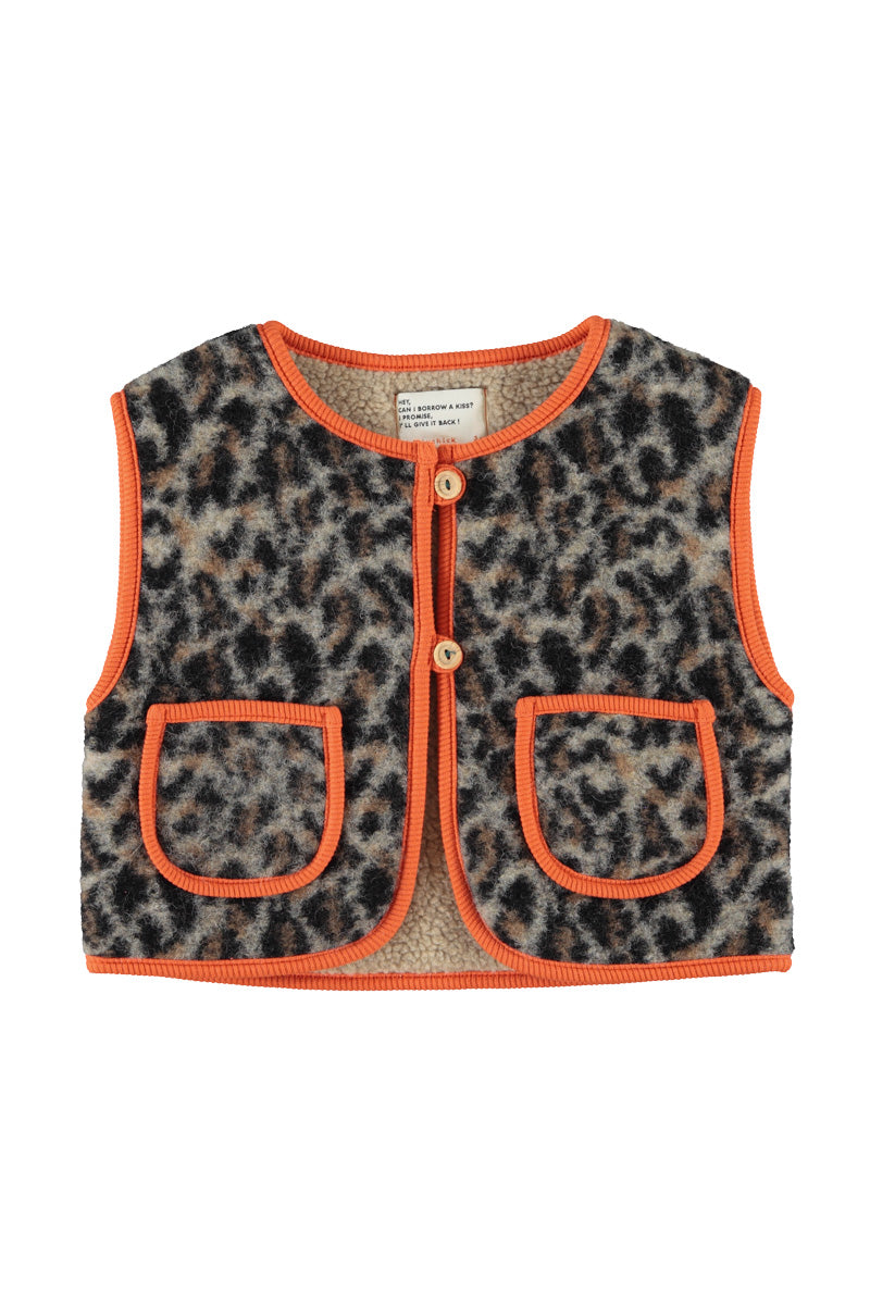 Piupiuchick Waistcoat | Grey Animal Print