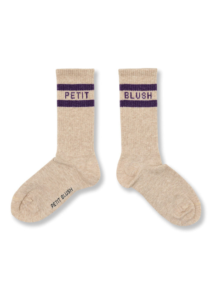 Petit Blush Sport Socks | Beige Purple